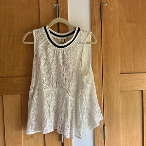 FREE PEOPLE sheer lace tank. Size large!